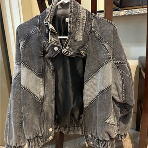 Forever 21 Black Jacket with Striped Lining